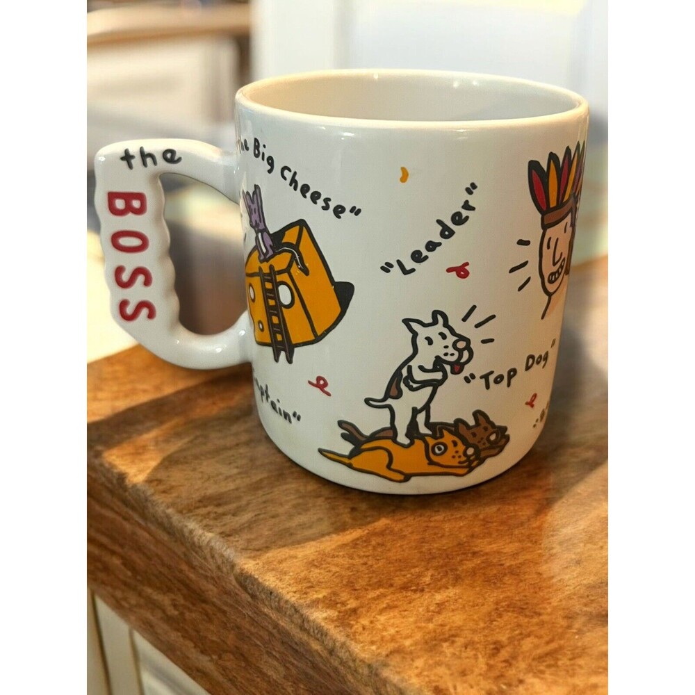 The Boss Theme Jumbo 18 oz. Ceramic Coffee Cup FTD VTG Mug Guru Big Cheese Dog